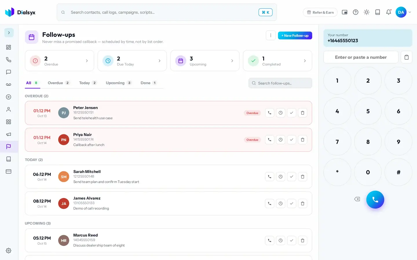 Never miss a task call